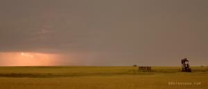 Lightning On The Horizon Of Oil Fields