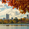 Denver Skyline Fall Foliage View