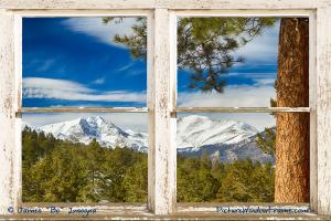 Colorado Rocky Mountain Rustic Window View Art